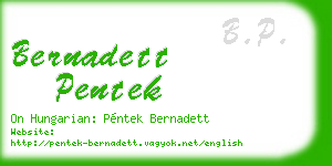 bernadett pentek business card