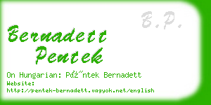 bernadett pentek business card